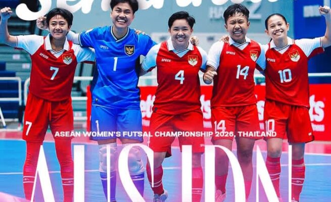 Aksi para pemain Timnas Futsal Putri Indonesia saat berjuang di fase grup Piala AFF Futsal Putri 2026. Berkat keunggulan selisih gol, Indonesia sukses mengamankan posisi kedua dan siap menghadapi ujian berat melawan Australia di babak semifinal. (Foto: Dok. PSSI/Istimewa)