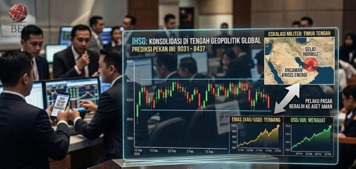 Grafik pergerakan saham yang menunjukkan tren konsolidasi di Bursa Efek Indonesia. Eskalasi militer di Timur Tengah memaksa pelaku pasar beralih ke aset aman di tengah ancaman krisis energi global akibat sengketa Selat Hormuz. (Foto: Istimewa)