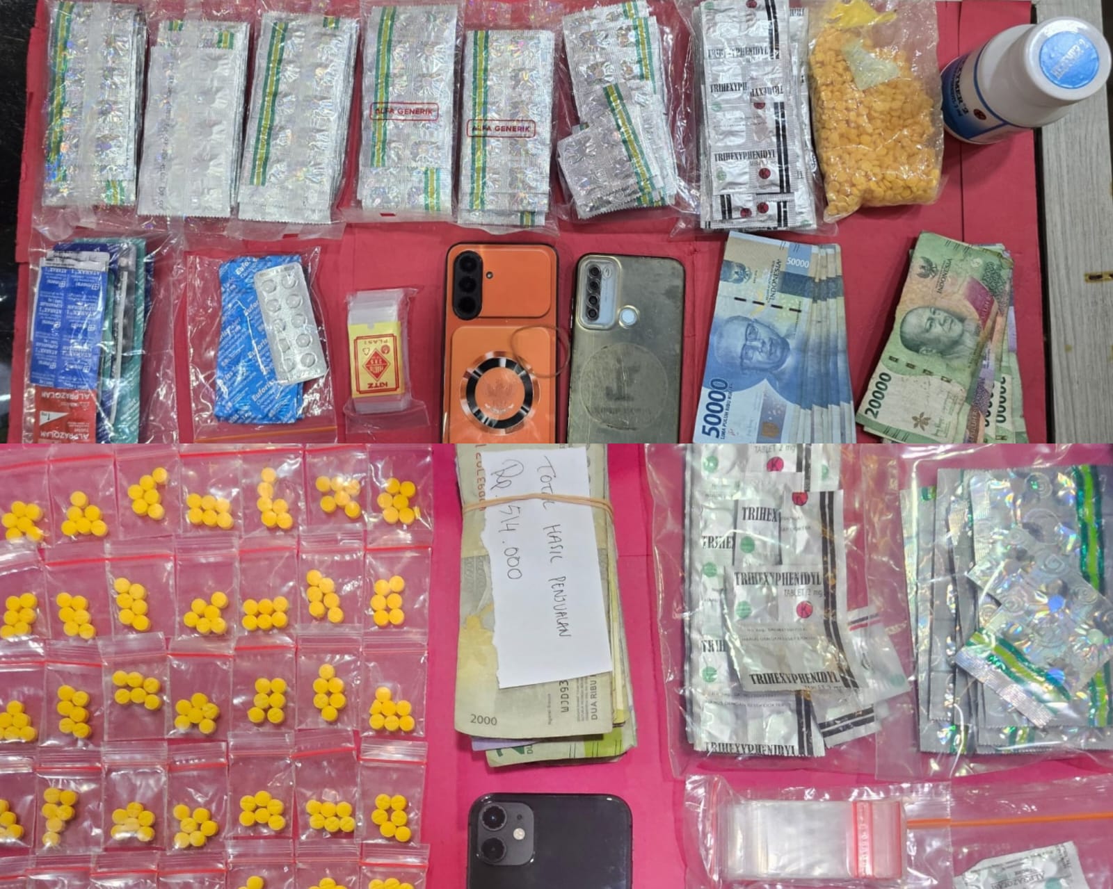 Polda Metro Jaya menangkap tiga pelaku dan menyita lebih dari 2.300 butir obat keras daftar G dari dua lokasi di Jagakarsa, Jakarta Selatan dan Cimanggis, Depok.