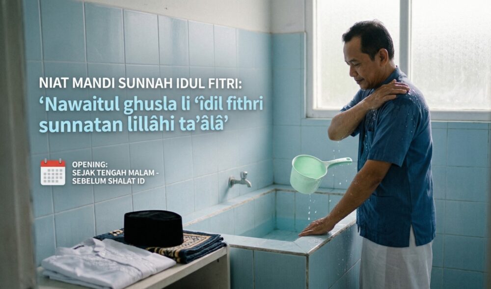 Ilustrasi foto seorang Muslim di Aceh bersiap melaksanakan amalan mandi sunnah di pagi hari menjelang Shalat Idul Fitri 1447 H, Sabtu (21/3/2026)