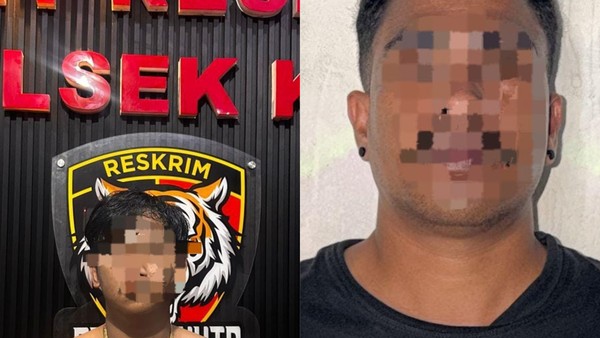 Petugas mengamankan lokasi kejadian pengeroyokan dan perusakan mobil oleh debt collector di kawasan Pantai Kuta, Badung, Bali.