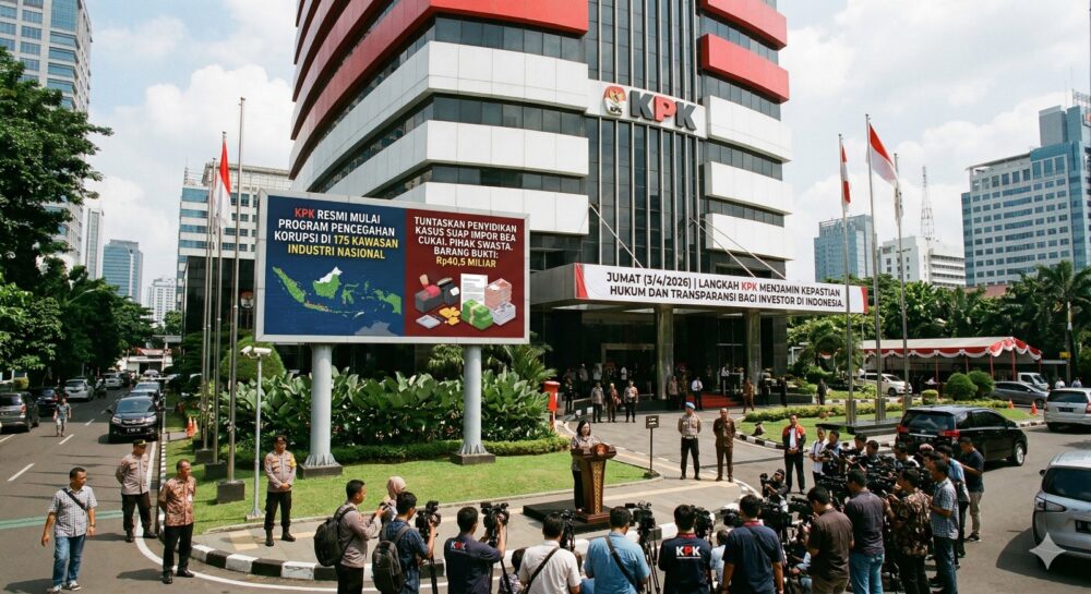 Gedung Merah Putih KPK di Jakarta. KPK resmi memulai program pencegahan korupsi di 175 kawasan industri nasional dan menuntaskan penyidikan kasus suap impor Bea Cukai yang melibatkan pihak swasta dengan barang bukti senilai Rp40,5 miliar, Jumat (3/4/2026). Langkah ini diambil untuk menjamin kepastian hukum dan transparansi bagi para investor di Indonesia. (Foto: Ist/Ekoin)