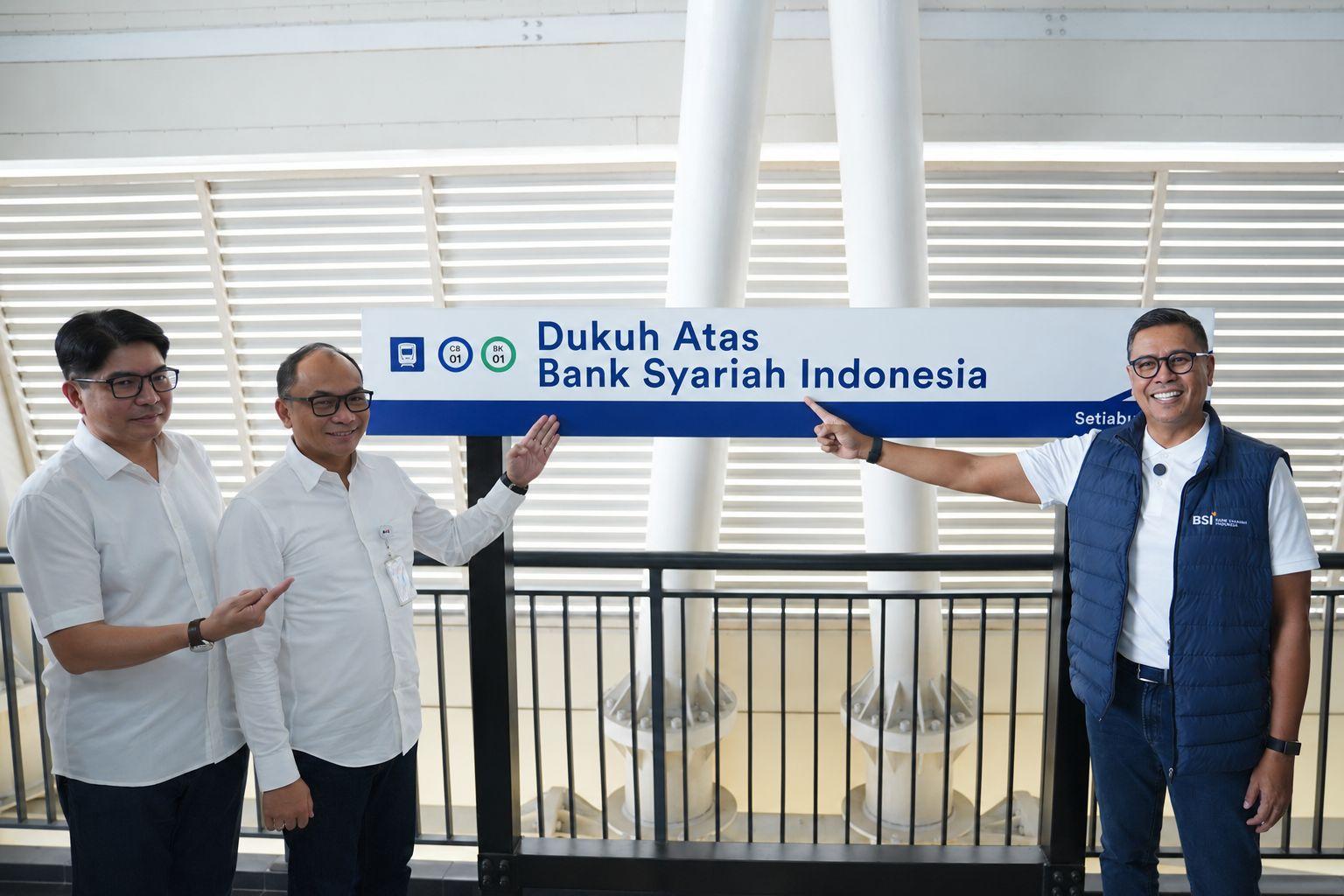 Stasiun LRT Dukuh Atas resmi berganti nama menjadi Stasiun LRT Dukuh Atas–Bank Syariah Indonesia. Sumber dok www.bankbsi.co.id
