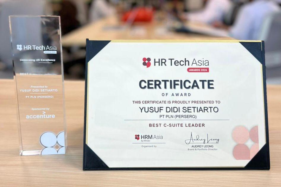 Human Capital PLN mendapat pengakuan internasional di HR Tech Asia 2026. Sumber dok pln.co.id